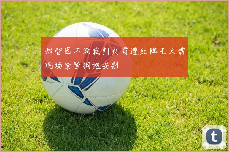 郑智因不满裁判判罚遭红牌王大雷现场紧紧拥抱安慰